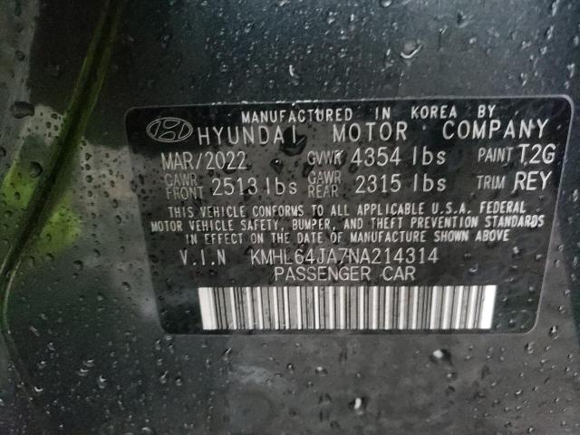 KMHL64JA7NA214314 | 2022 HYUNDAI SONATA SEL