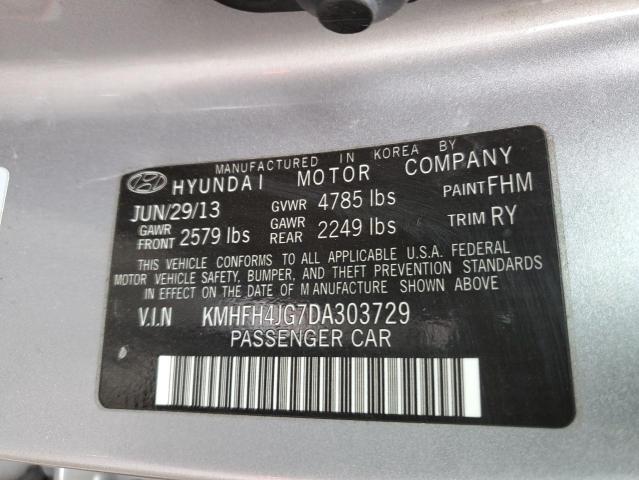 2013 Hyundai Azera Gls VIN: KMHFH4JG7DA303729 Lot: 75980273