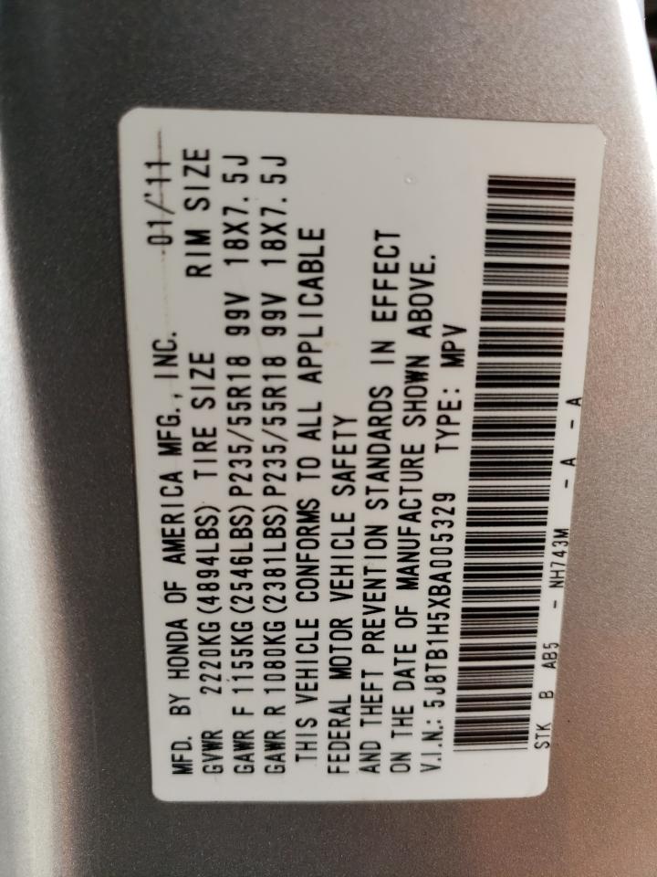 5J8TB1H5XBA005329 2011 Acura Rdx Technology