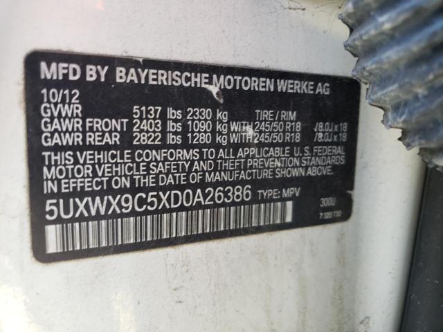 VIN 5UXWX9C5XD0A26386 2013 BMW X3, Xdrive28I no.13