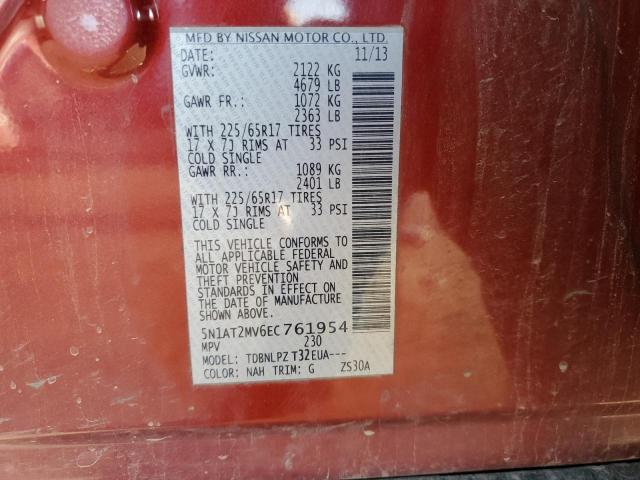 5N1AT2MV6EC761954 2014 Nissan Rogue S