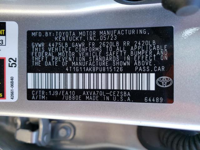 4T1G11AK8PU815126 | 2023 TOYOTA CAMRY SE N