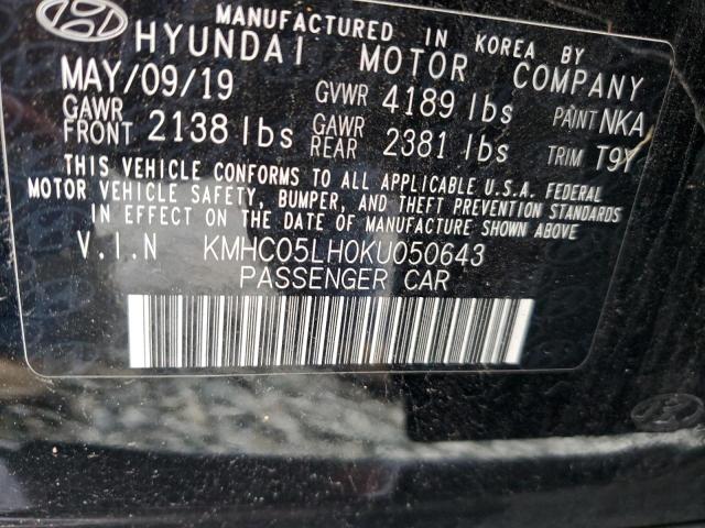 KMHC05LH0KU050643 | 2019 HYUNDAI IONIQ LIMI