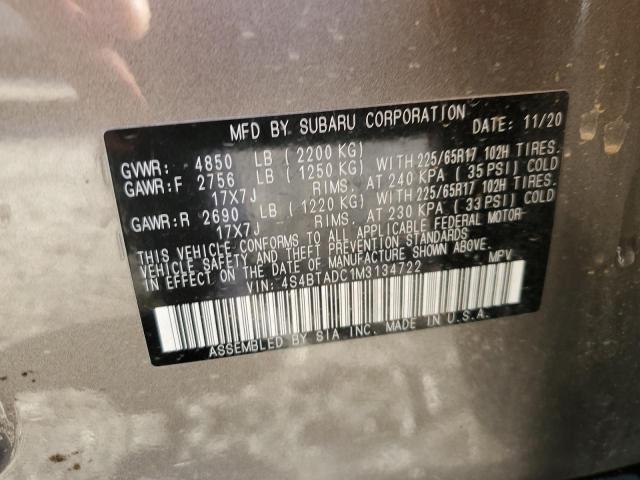 2021 SUBARU OUTBACK PR - 4S4BTADC1M3134722