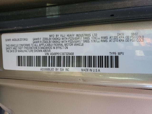 2008 Subaru Outback 2.5I VIN: 4S4BP61C587329498 Lot: 74809083