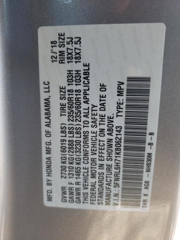 5FNRL6H71KB062143 | 2019 HONDA ODYSSEY EX