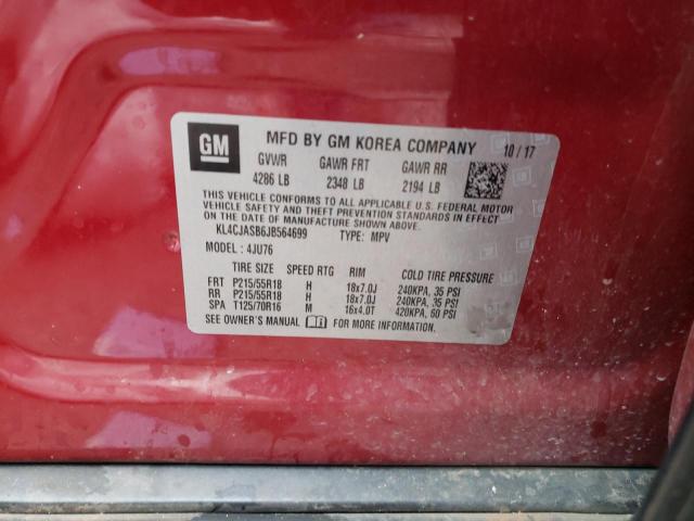 KL4CJASB6JB564699 2018 BUICK ENCORE, photo no. 13