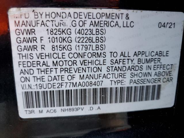 19UDE2F77MA008407 Acura ILX PREMIU 10