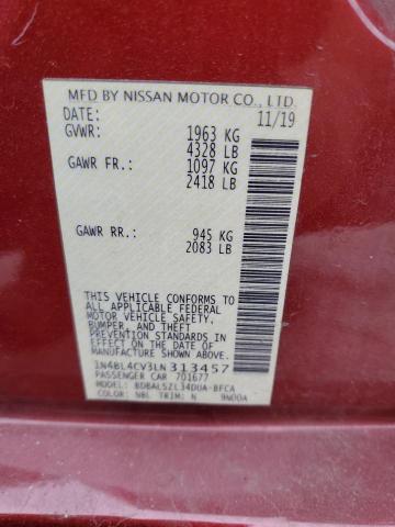 1N4BL4CV3LN313457 | 2020 NISSAN ALTIMA SR