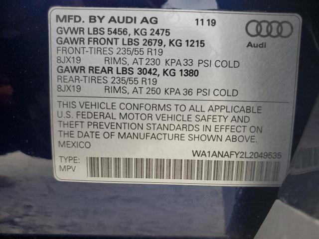 WA1ANAFY2L2049535 2020 AUDI Q5, photo no. 13