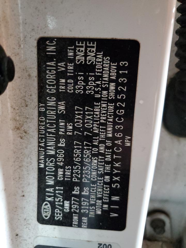 5XYKTCA63CG252313 2012 Kia Sorento Base