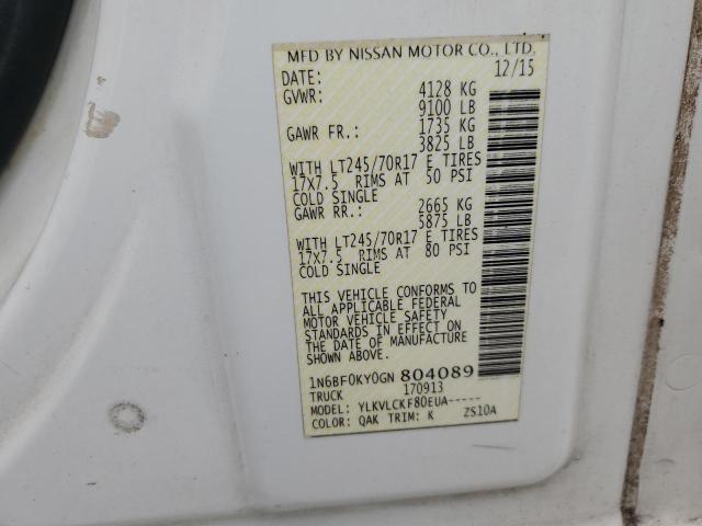 2016 NISSAN NV 1500 S - 1N6BF0KY0GN804089