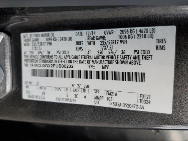 1FMCU0GX2FUB00232 Ford ESCAPE SE