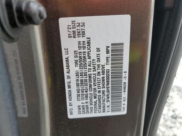 5FNRL6H97NB000283 2022 HONDA ODYSSEY, photo no. 13