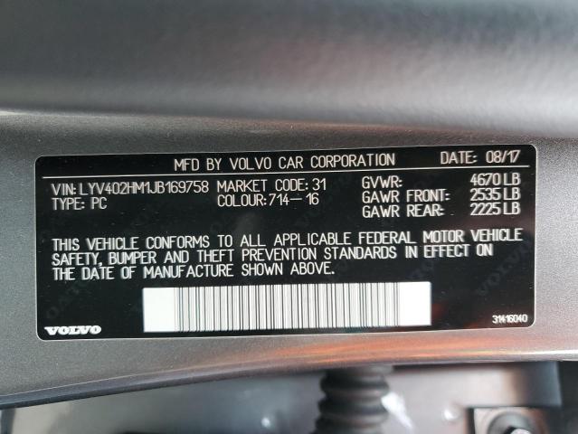 2018 VOLVO S60 PLATIN - LYV402HM1JB169758