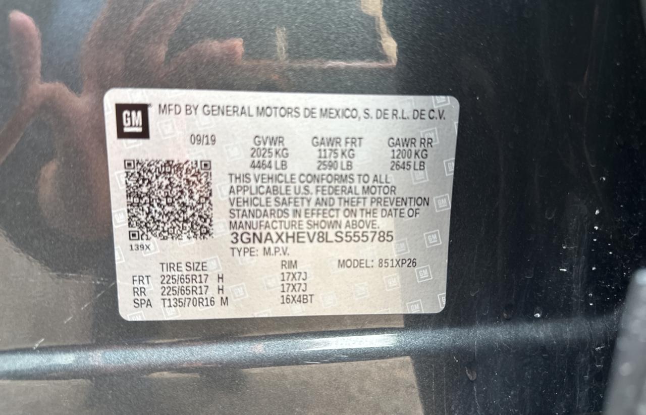 VIN: 3GNAXHEV8LS555785 2020 CHEVROLET EQUINOX
