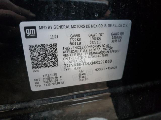 2022 CHEVROLET BLAZER PRE - 3GNKBFRSXNS131048