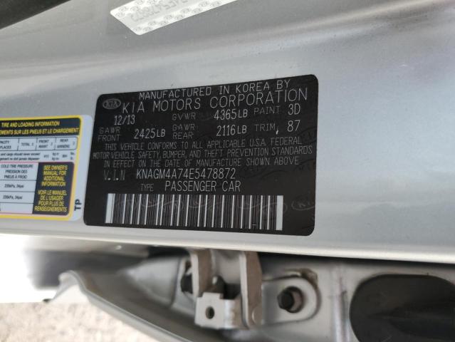 KNAGM4A74E5478872 KIA Optima Lx