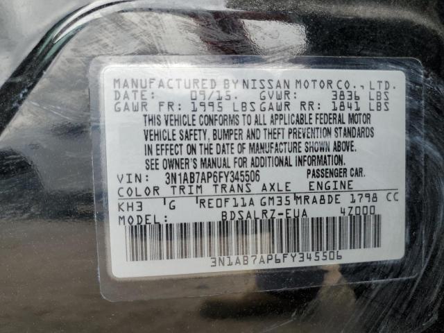 3N1AB7AP6FY345506 Nissan SENTRA S