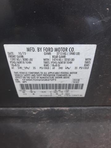 1FM5K7DH2GGB27273 Ford EXPLORER XLT