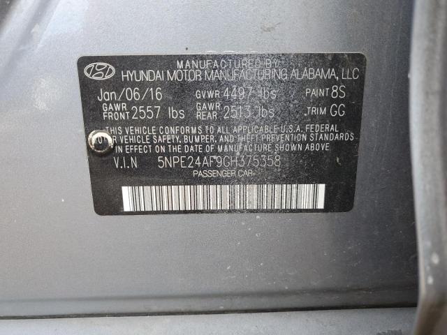 5NPE24AF9GH375358 | 2016 HYUNDAI SONATA SE