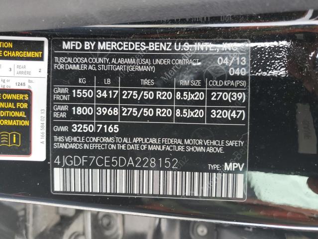 VIN 4JGDF7CE5DA228152 2013 Mercedes-Benz GL-Class, ... no.13