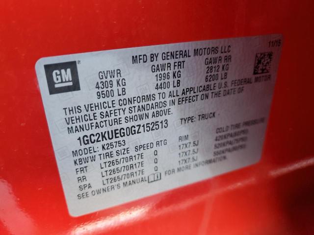 2016 CHEVROLET SILV2500 4 - 1GC2KUEG0GZ152513