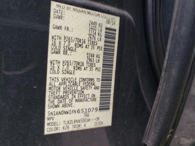 2015 NISSAN XTERRA X - 5N1AN0NW1FN651079