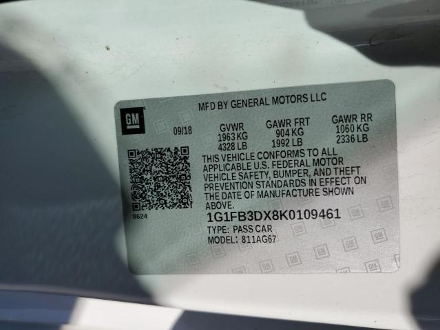 2019 CHEVROLET CAMARO LS - 1G1FB3DX8K0109461