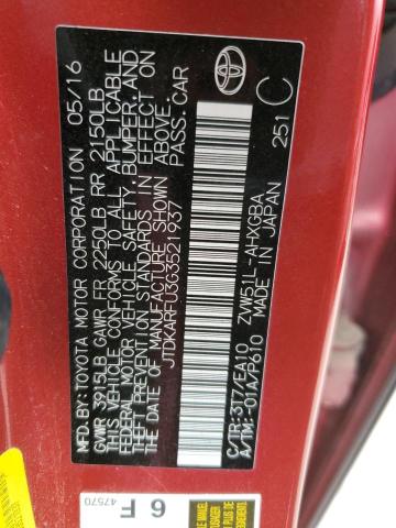 2016 TOYOTA PRIUS - JTDKARFU3G3521937