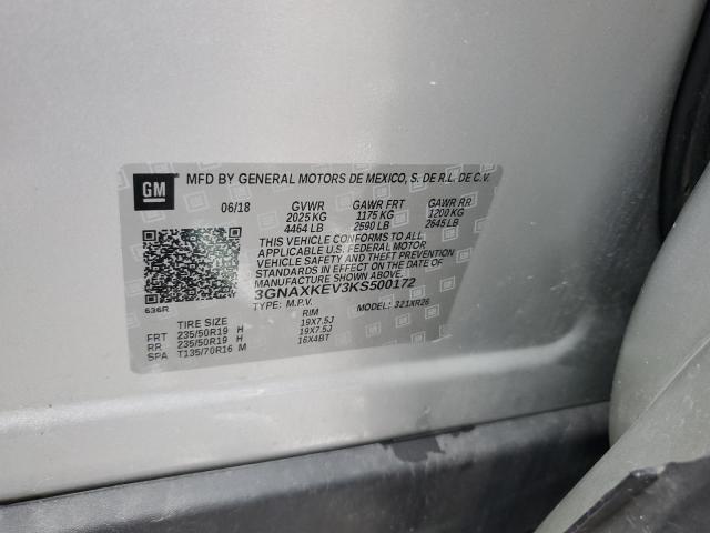2019 CHEVROLET EQUINOX LT - 3GNAXKEV3KS500172