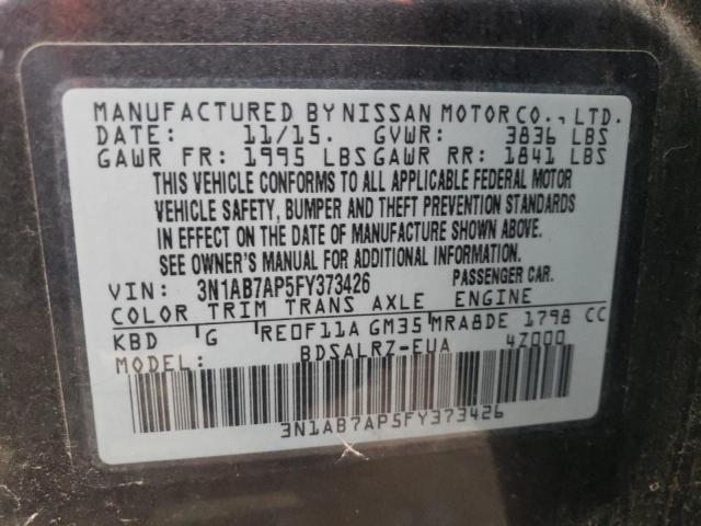 2015 NISSAN SENTRA S - 3N1AB7AP5FY373426