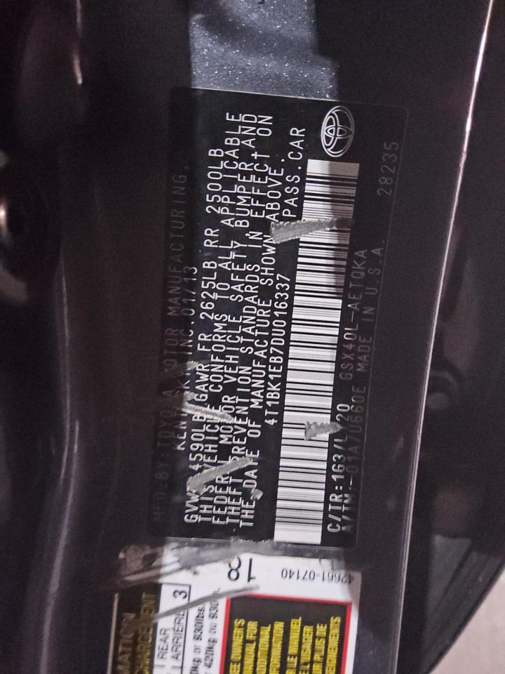 4t1bk1eb7du016337 - 2013 toyota avalon - #81677604