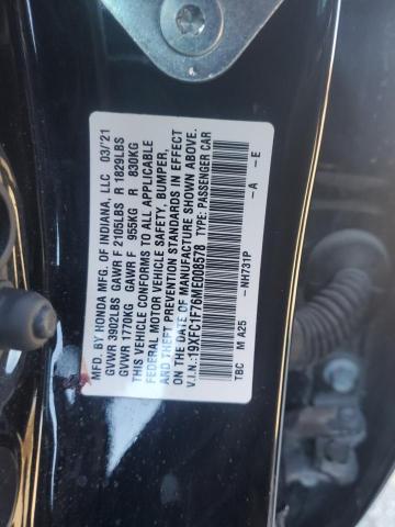 2021 HONDA CIVIC EXL - 19XFC1F76ME008578