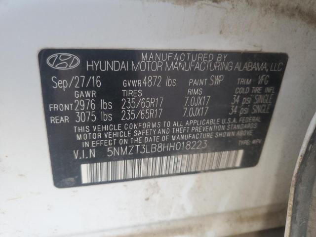 2017 HYUNDAI SANTA FE S - 5NMZT3LB8HH018223