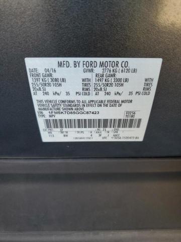 2016 FORD EXPLORER X - 1FM5K7D85GGC87423
