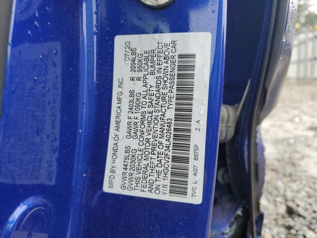 VIN 1HGCV2F34LA026483 2020 HONDA ACCORD no.12