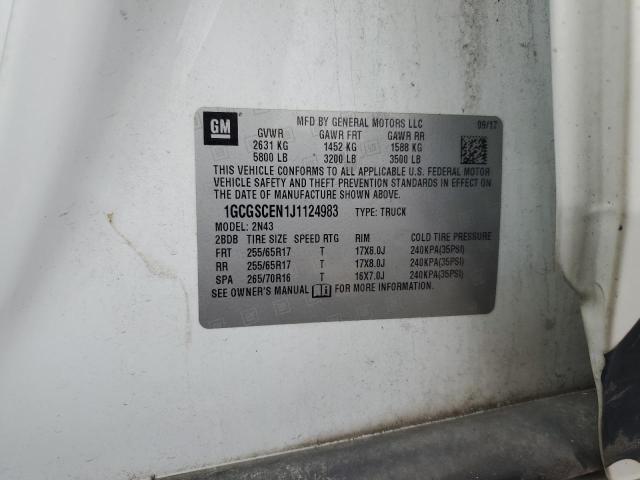 2018 CHEVROLET COLORADO L - 1GCGSCEN1J1124983