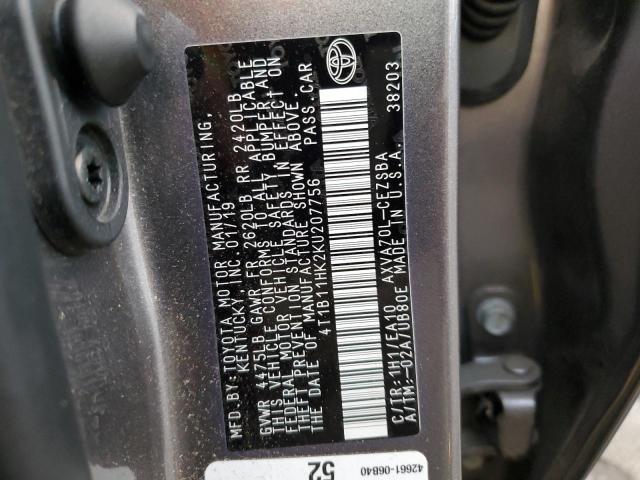 2019 TOYOTA CAMRY - 4T1B11HK2KU207756