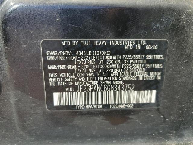 2016 SUBARU CROSSTREK - JF2GPANC6G8343752