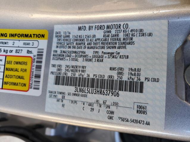2017 LINCOLN MKZ HYBRID - 3LN6L5LU3HR637906
