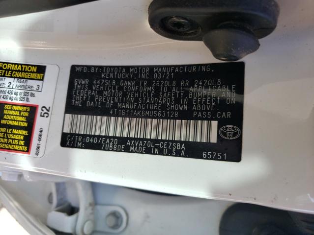 2021 TOYOTA CAMRY SE - 4T1G11AK6MU563128