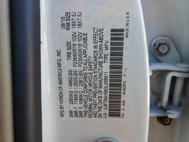 2016 ACURA RDX TECHNO - 5J8TB4H58GL008811