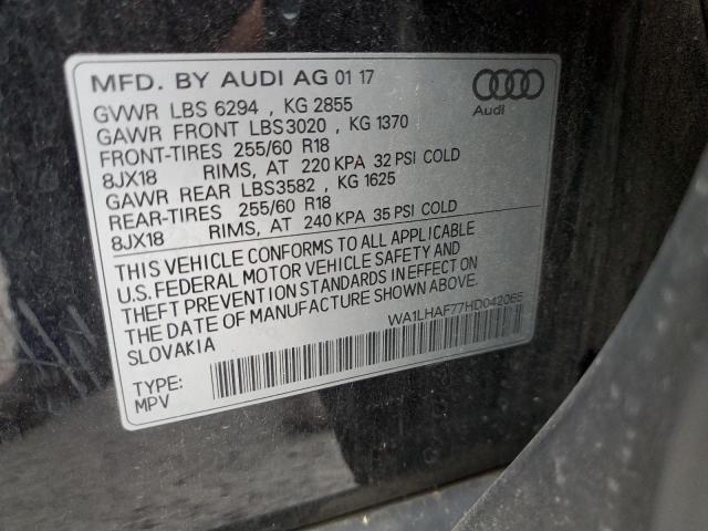 2017 AUDI Q7 PREMIUM - WA1LHAF77HD042065