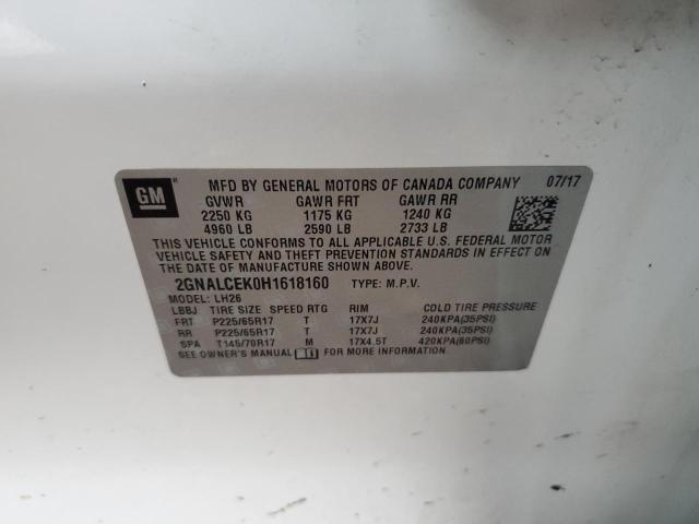 2017 CHEVROLET EQUINOX LT - 2GNALCEK0H1618160