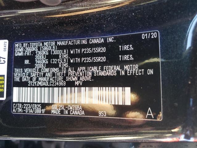 VIN 2T2YZMDA0LC234969 2020 LEXUS RX 350 F S no.13