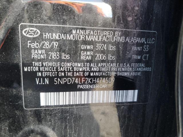 2019 HYUNDAI ELANTRA SE - 5NPD74LF2KH474509