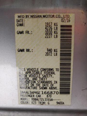 2016 NISSAN ALTIMA 2.5 - 1N4AL3AP4GC166870