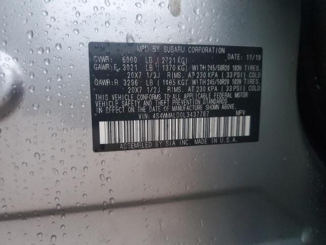 2020 SUBARU ASCENT LIM - 4S4WMALD0L3437787