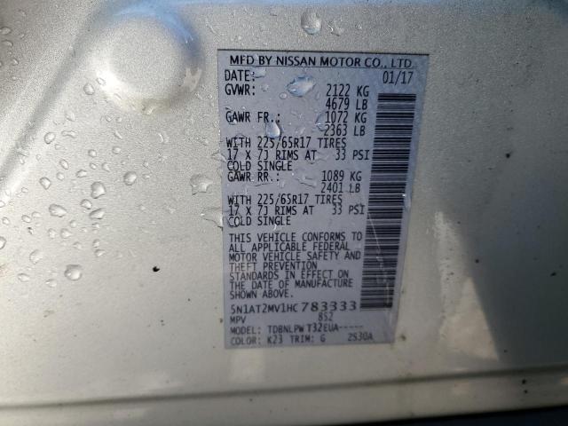 2017 NISSAN ROGUE SV - 5N1AT2MV1HC783333